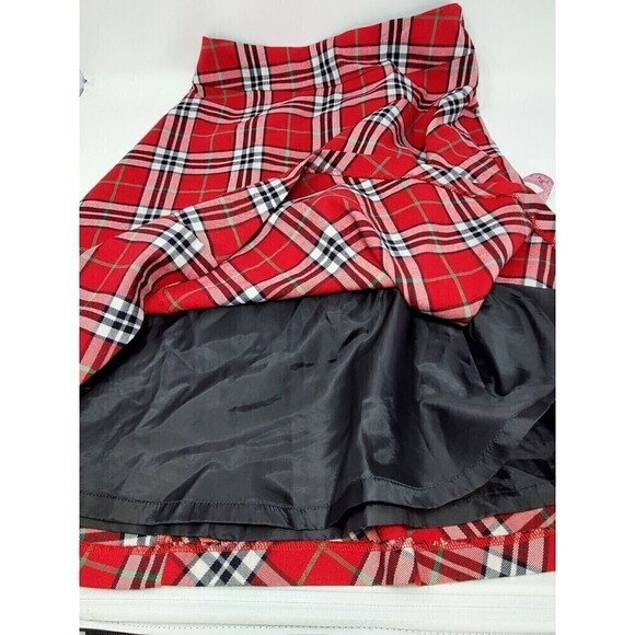 HANNA ANDERSSON A-LINE RED TARTAN PLAID FULL SKIRT SIDE ZIPPER WOMEN SIZE SMALL - Picture 6 of 13